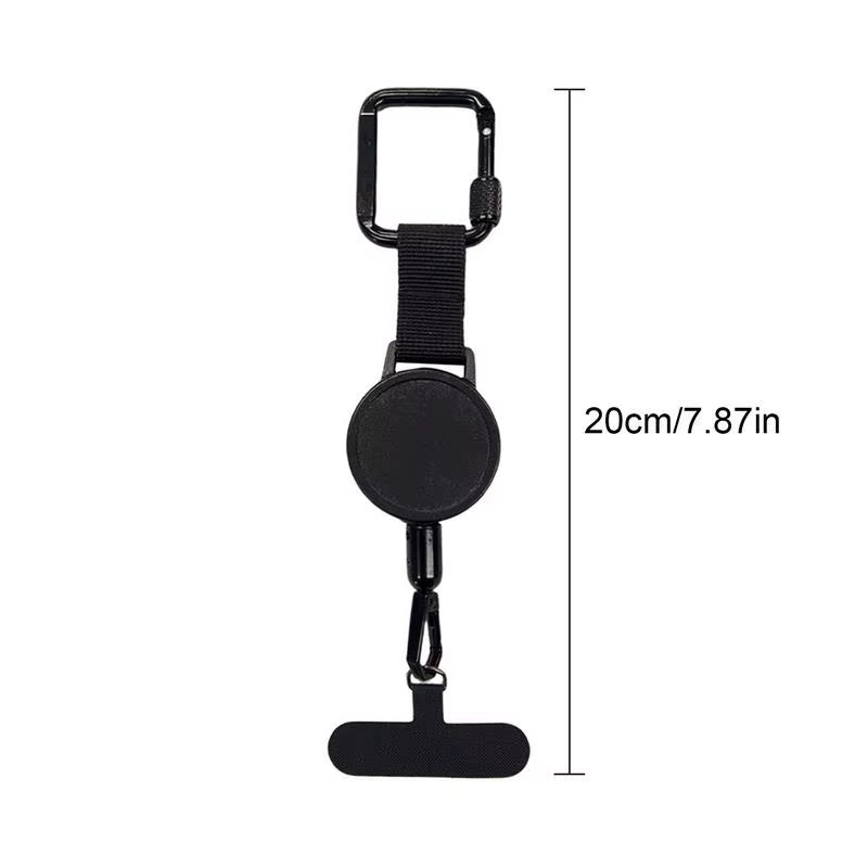 Anti-Theft Retractable Phone Lanyard Tether Cellphone Tab Strap with Carabiner Anti-Drop Harness for Hiking Cycling Climbing