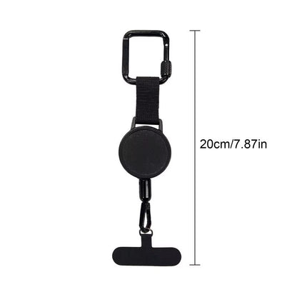 Anti-Theft Retractable Phone Lanyard Tether Cellphone Tab Strap with Carabiner Anti-Drop Harness for Hiking Cycling Climbing