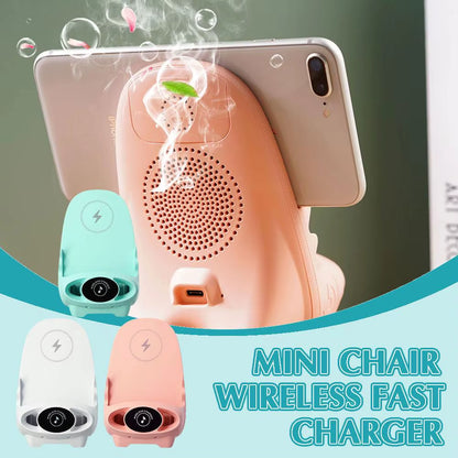 Wireless Charging Stand Portable Mini Chair  Holder Charger Holder Chair 15W Charging Phone Desktop S7S0