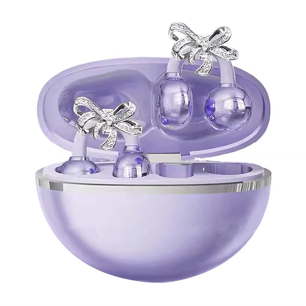 Clip-On Earbuds Wireless Bluetooth Open Ear Headphones with Detachable Crystal Bowknot Earrings, for Sports, Fitness & Workouts