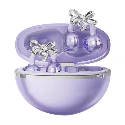 Clip-On Earbuds Wireless Bluetooth Open Ear Headphones with Detachable Crystal Bowknot Earrings, for Sports, Fitness & Workouts