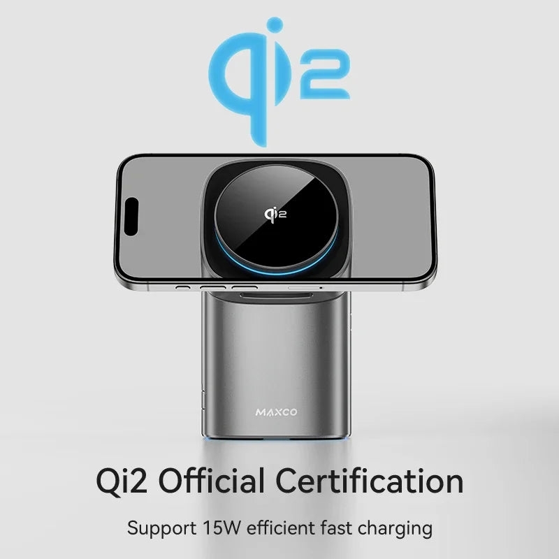 Qi2 Auto-Rotate Touch Magnetic 3 in 1 Wireless Charger Fast Charging 15W for Iphone 12/13/14/15/16, for Iwatch & Airpods