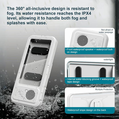 Waterproof Bluetooth-Compatible Speaker with 360° Rotating Touch Screen, Shower Tv-Like Phone Mount for Video Viewing, Music & Bath Time in Bathroom, Kitchen & Pool, Waterproof Wireless Speaker